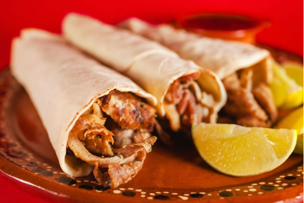 Tacos árabes tradicionales de la Ciudad de Puebla.